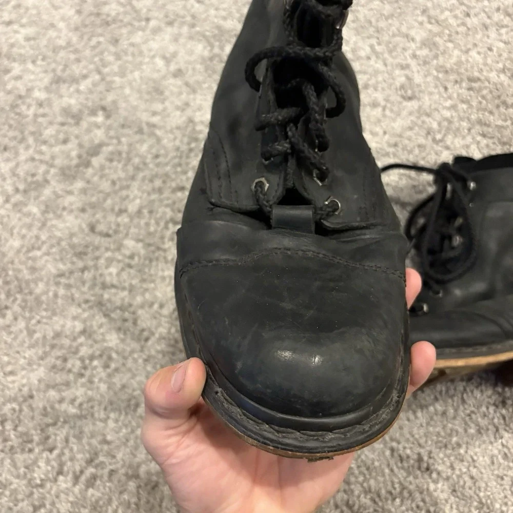 Vintage Dr. Doc Martens Pier Combat Boots Mens Shoes Size 12 Black Leather COOL